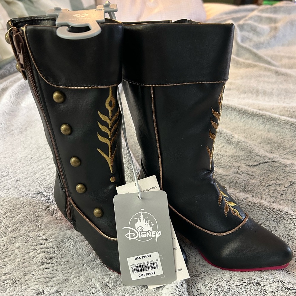 NWT Disney Store Anna Costume Boots YTH - Picture 4 of 9